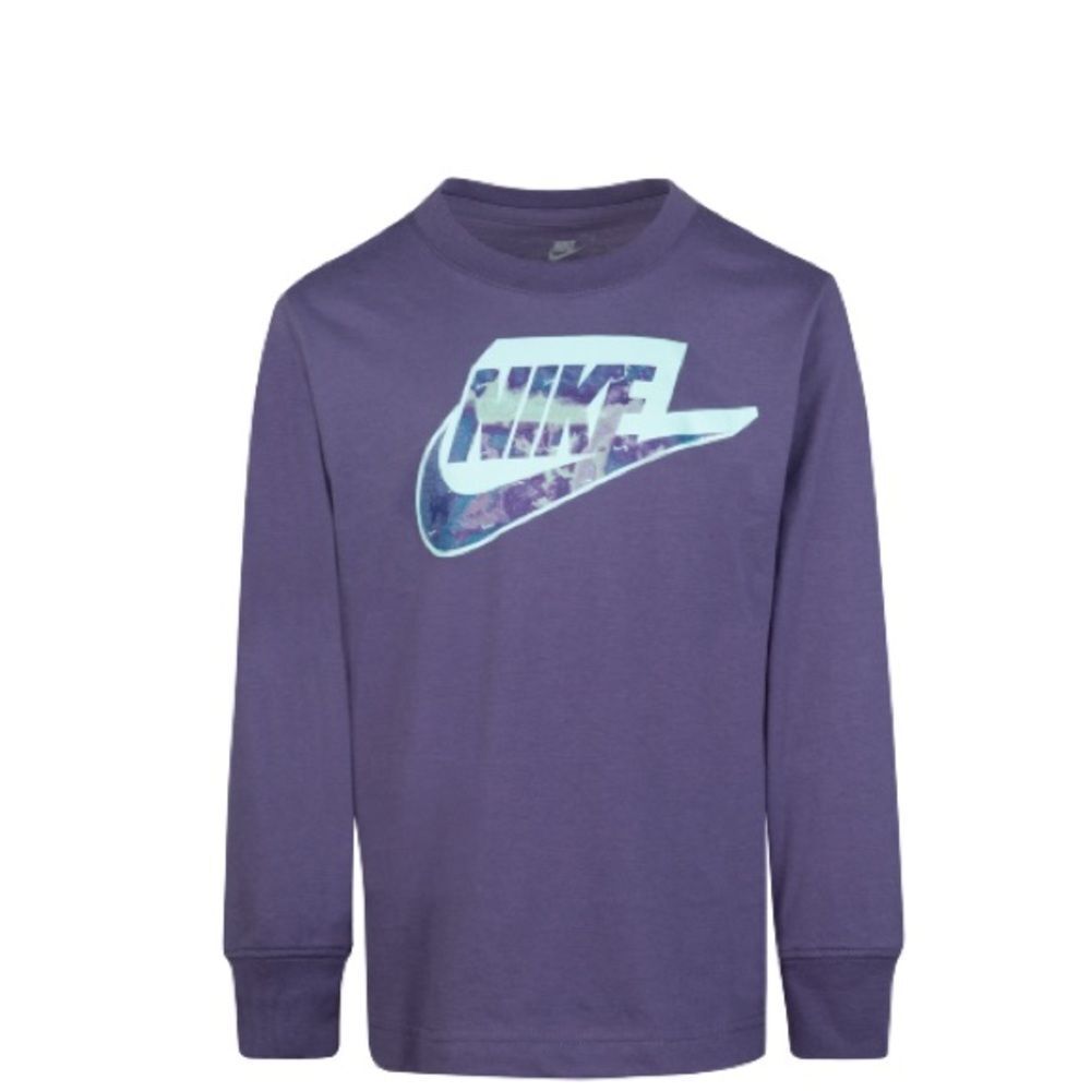 Nike Little Boys Futura Printed T-shirt size 7 Long Sleeve T-shirt Canyon Purple - Picture 4 of 8